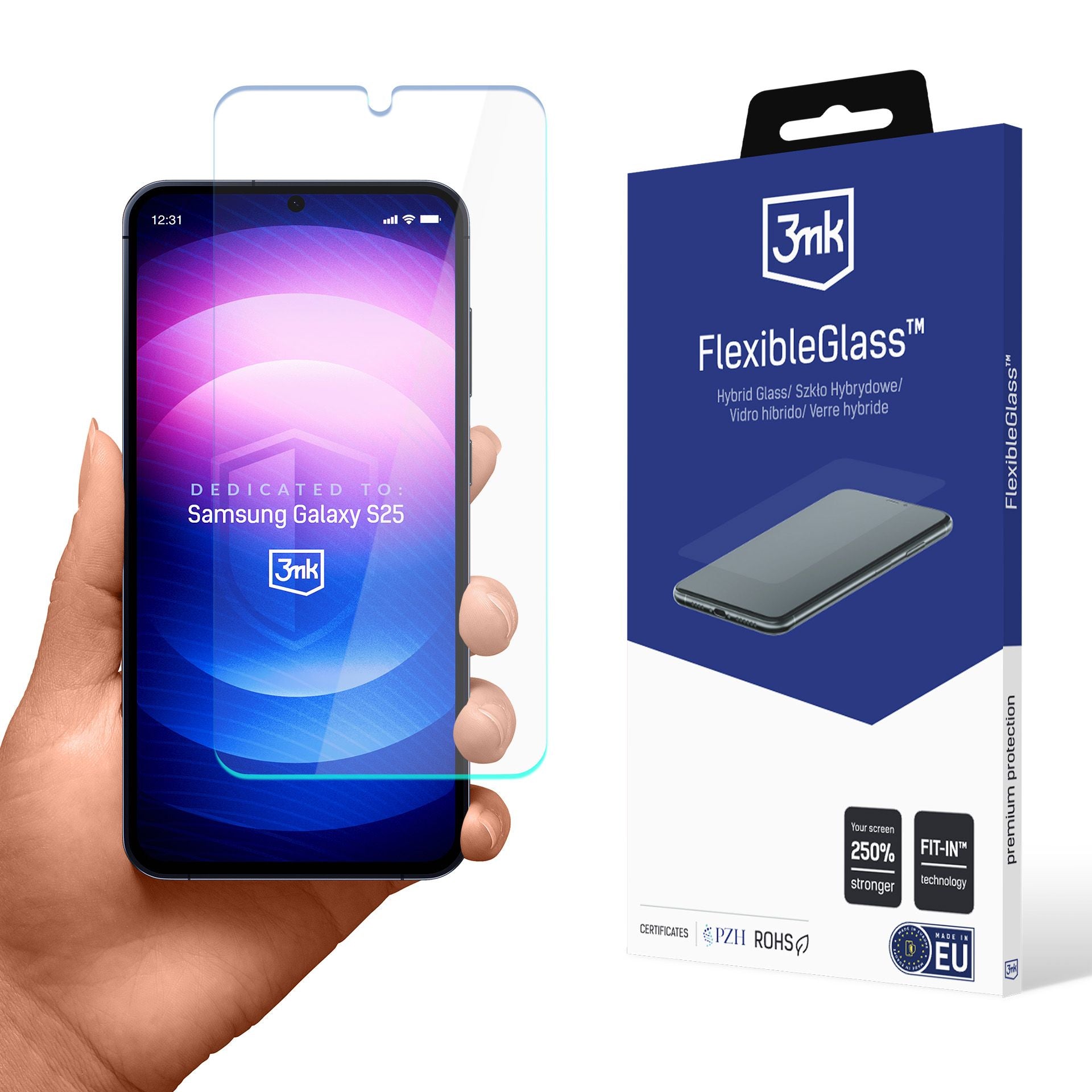 Hybridglas für Galaxy S25, 3mk FlexibleGlass