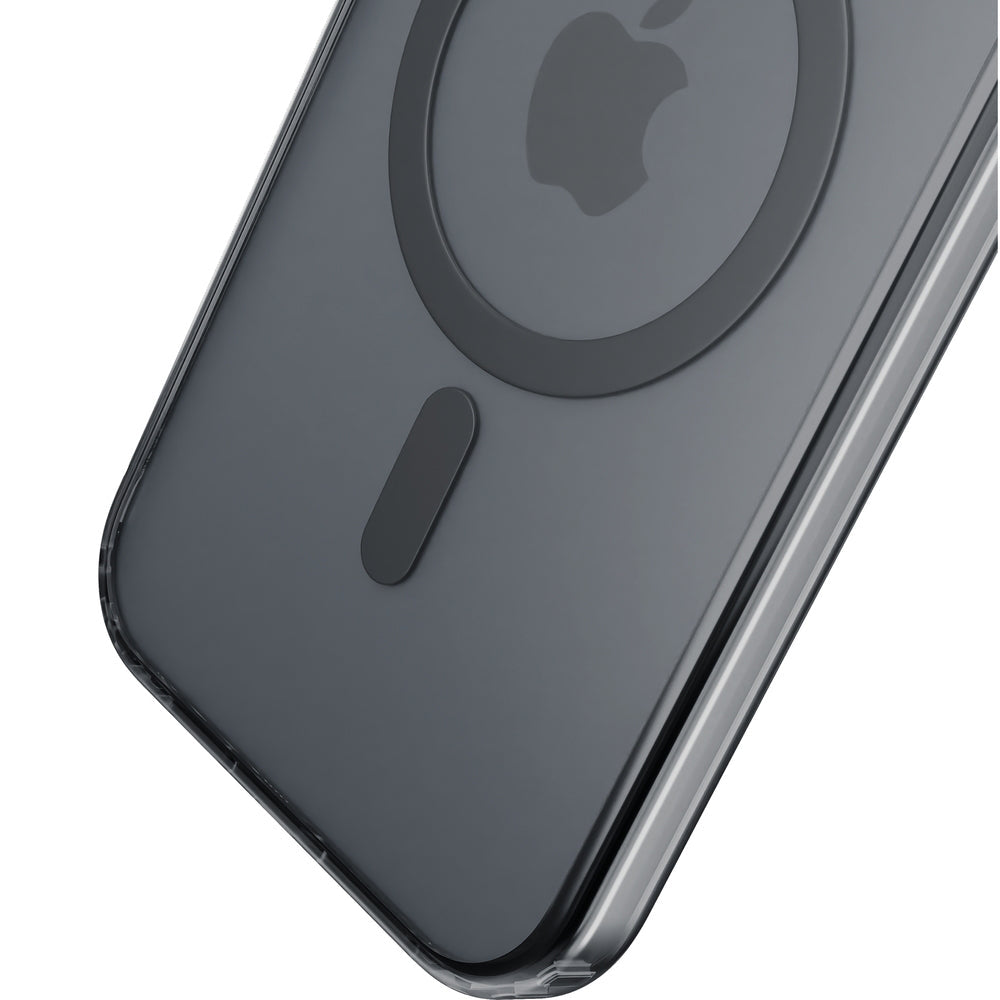 Handyhülle für iPhone 16, 3mk Frosty MagCase, Transluzent mit Schwarz
