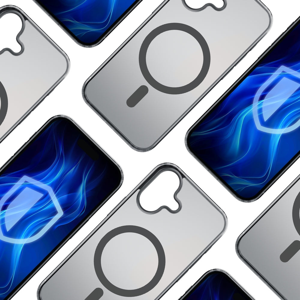 Handyhülle für iPhone 16, 3mk Frosty MagCase, Transluzent mit Schwarz