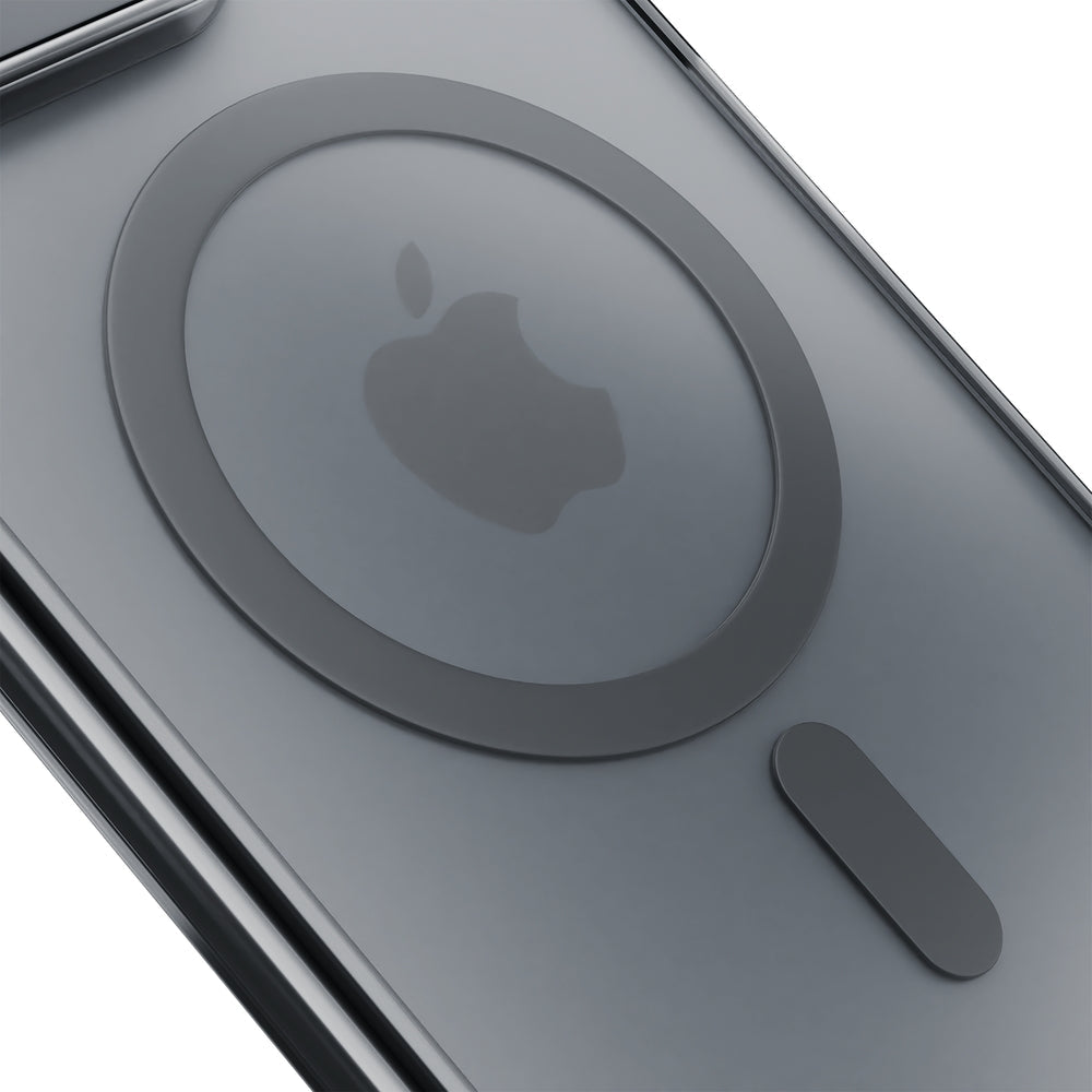 Handyhülle für iPhone 16 Pro Max, 3mk Frosty MagCase, Transluzent mit Schwarz