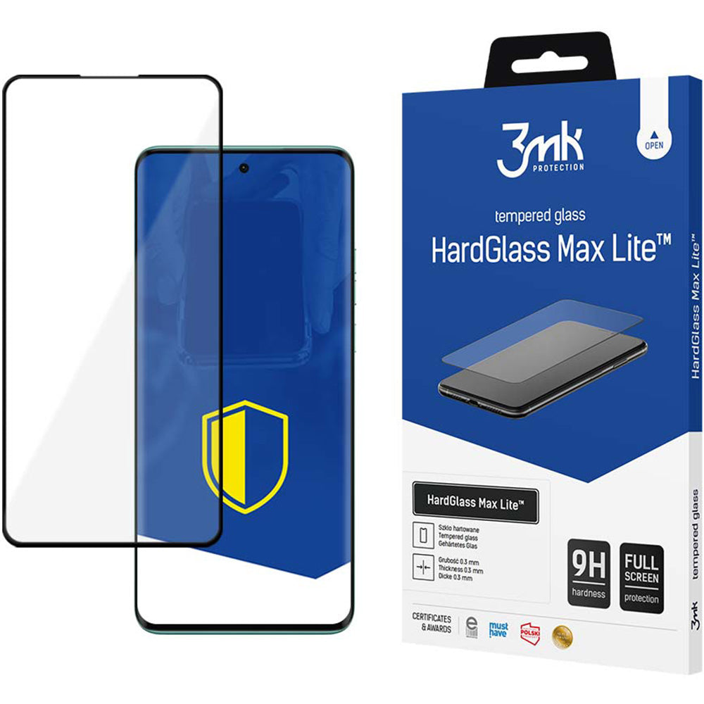 Gehärtetes Glas für Motorola Edge 40 Neo, 3mk HardGlass Max Lite, Schwarzer Rahmen