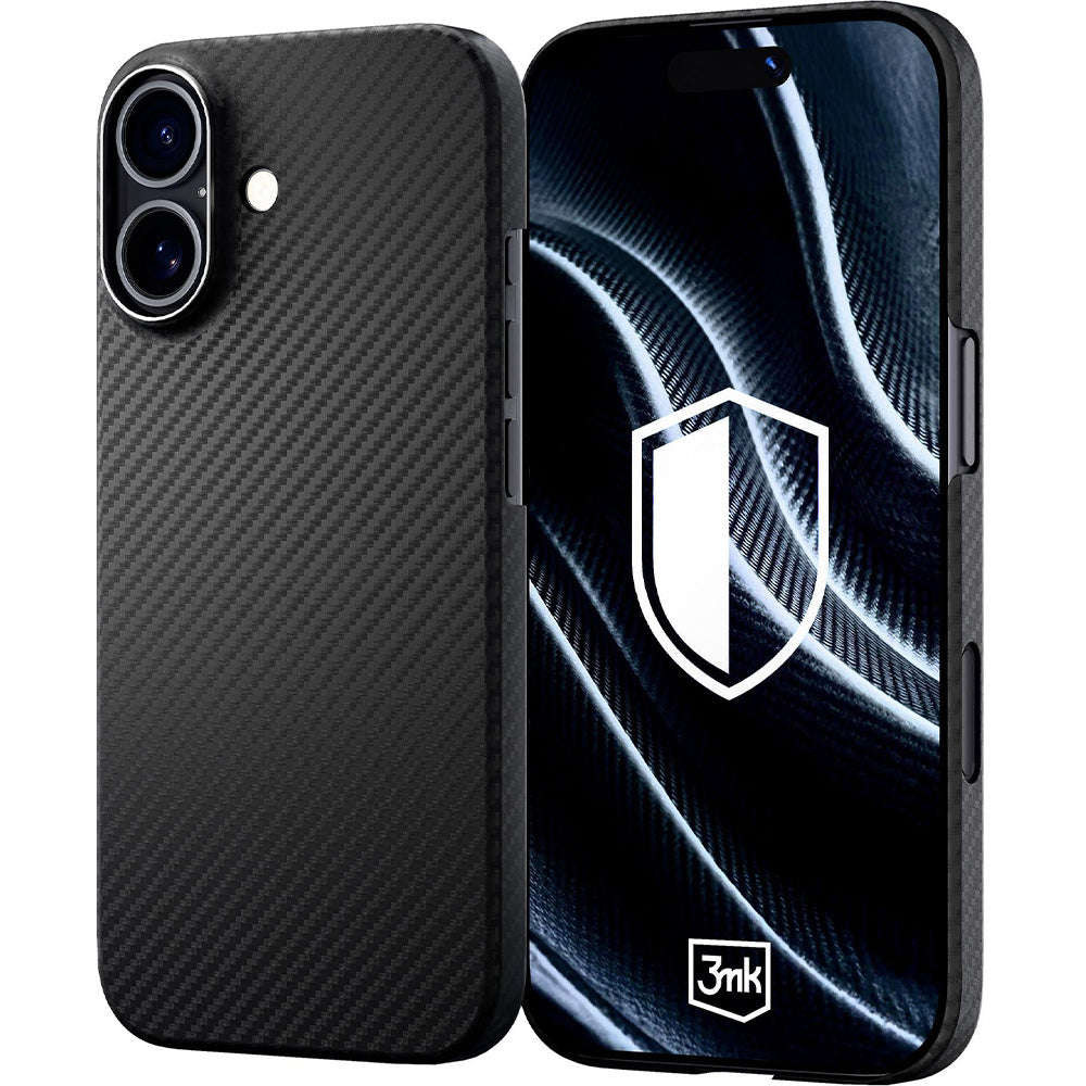 Aramid Handyhülle für iPhone 17, 3mk Hardy Aramid MagCase mit MagSafe, Schwarz