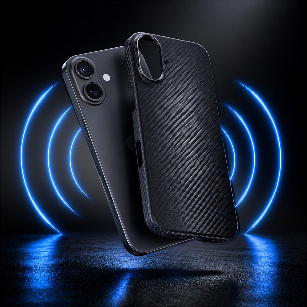 Aramid Handyhülle für iPhone 17, 3mk Hardy Aramid MagCase mit MagSafe, Schwarz
