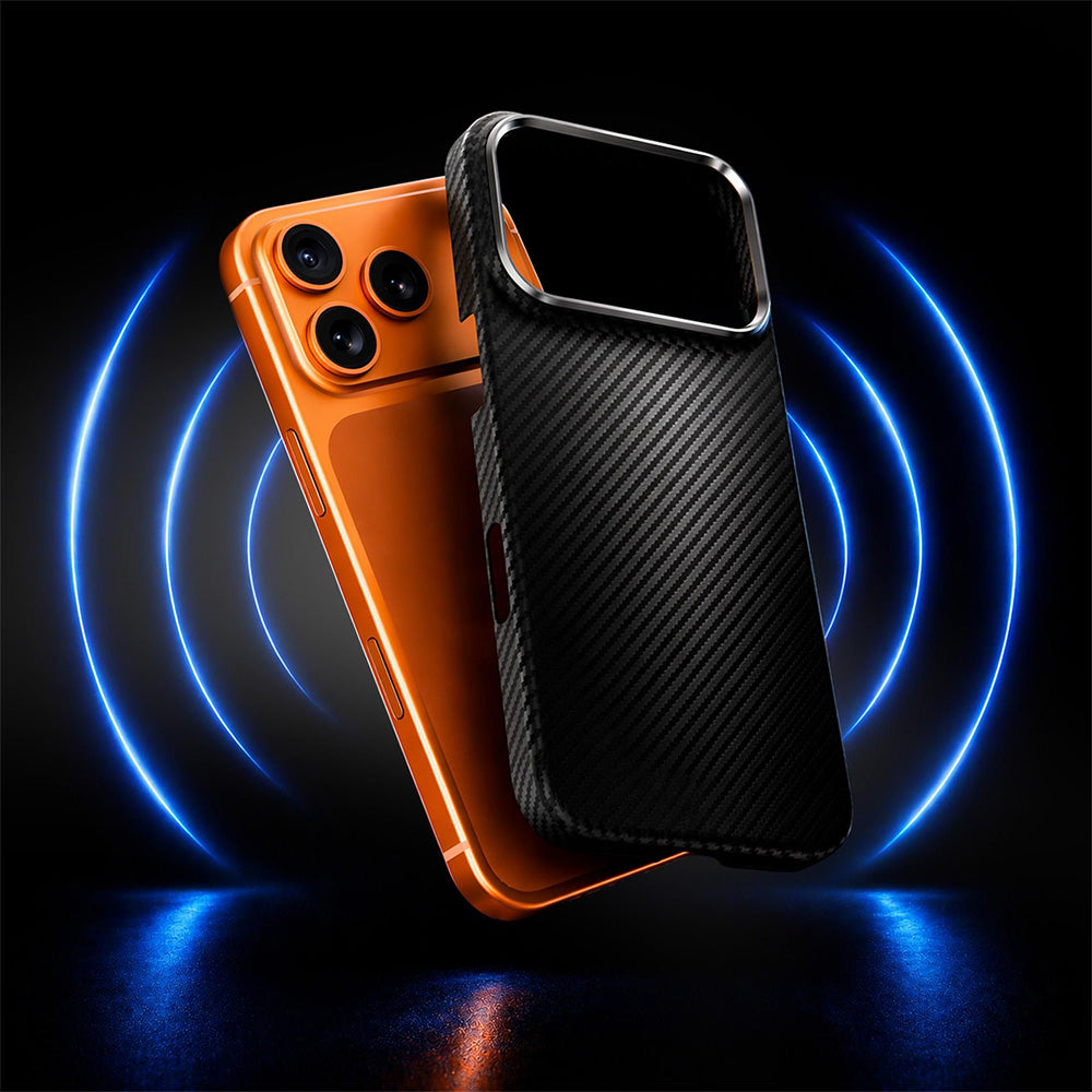 Aramid Handyhülle für iPhone 17 Pro, 3mk Hardy Aramid MagCase mit MagSafe, Schwarz