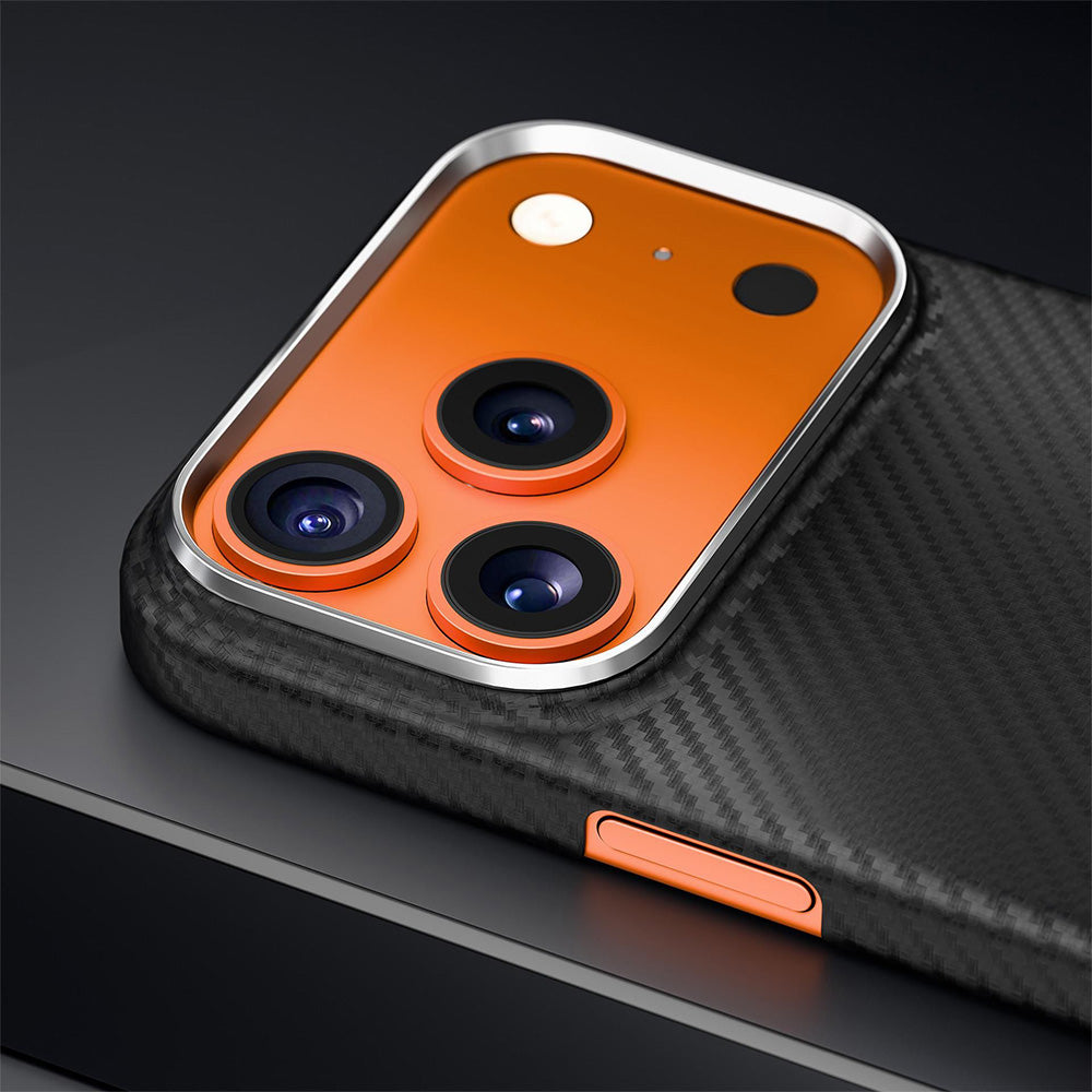 Aramid Handyhülle für iPhone 17 Pro, 3mk Hardy Aramid MagCase mit MagSafe, Schwarz