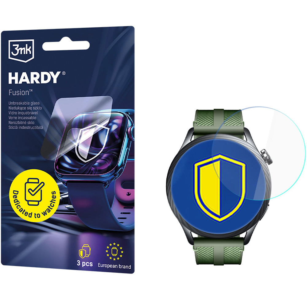 Hybridglas für Xiaomi Watch S5, 3mk Hardy Fusion, 3 Stück