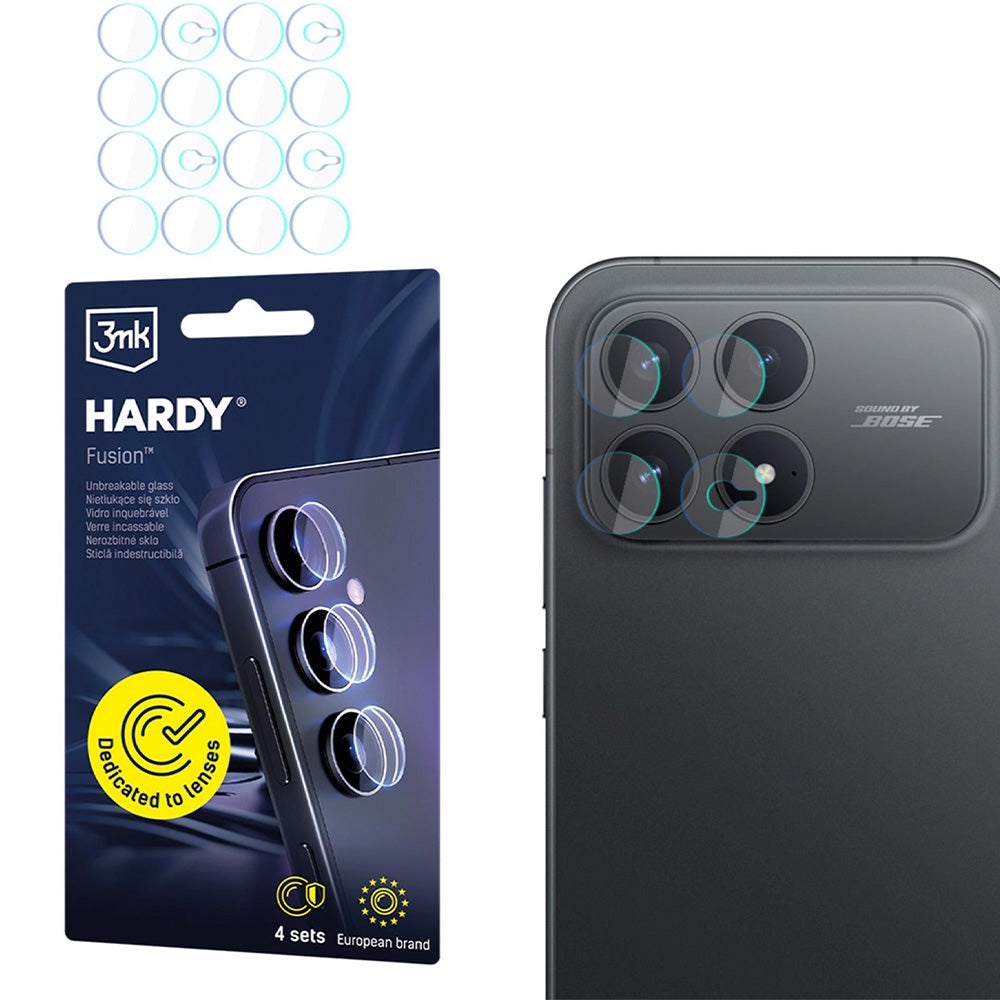 4x Hybridglas Kameraschutz für Linsen für Xiaomi POCO F8 Pro, 3mk Hardy Fusion Lens Protection