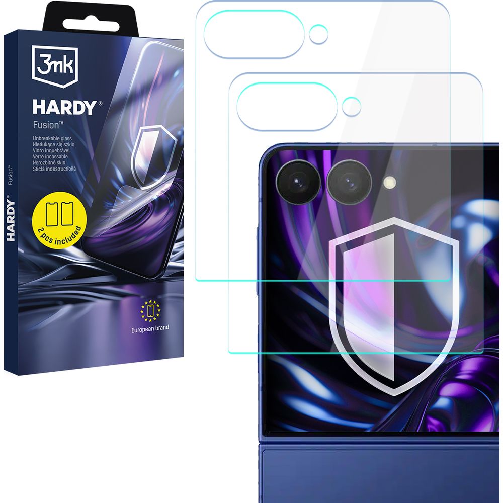 Hybridglas für Galaxy Z Flip7, 3mk Hardy Fusion, 2 Stück