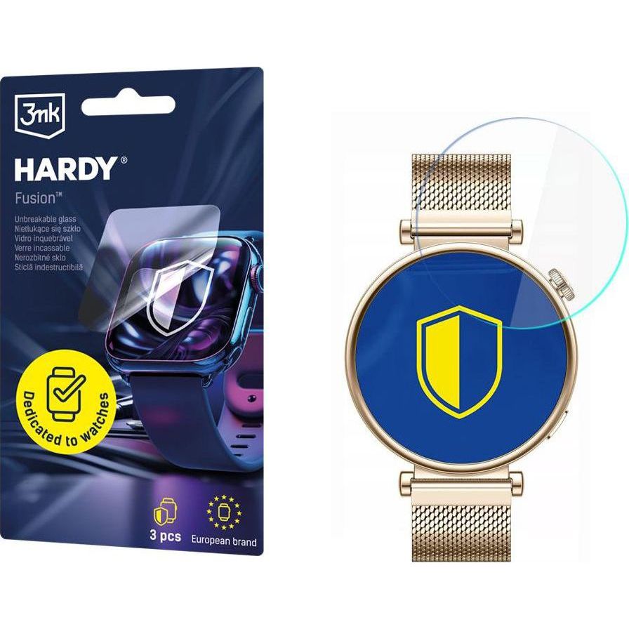 Hybridglas für Smartwatch Huawei Watch GT 4 41 mm, 3mk Hardy Fusion, 3 Stück