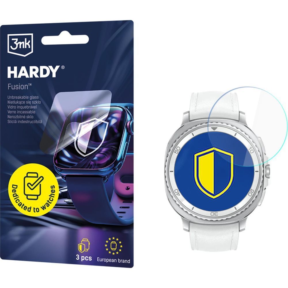 Hybridglas für Smartwatch Galaxy Watch 8 Classic 46 mm, 3mk Hardy Fusion, 3 Stück