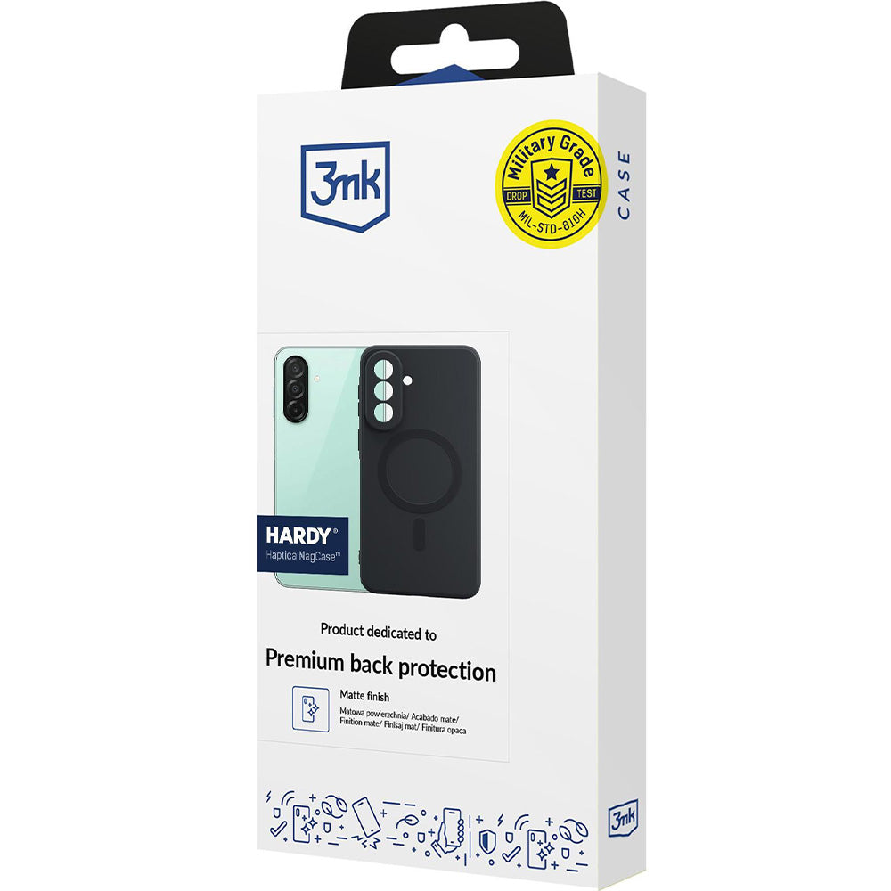 Handyhülle für Galaxy A27 5G, 3mk Hardy Haptica MagCase mit MagSafe, Schwarz