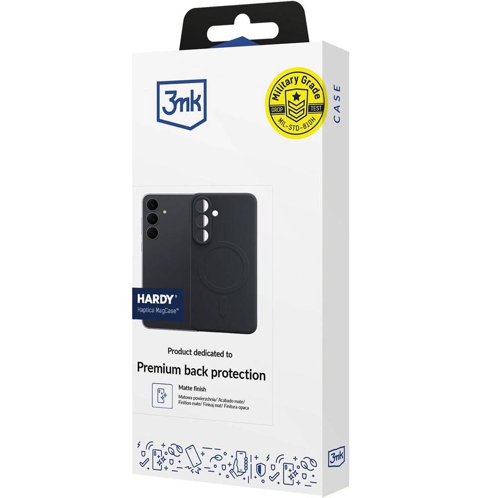 Handyhülle für Galaxy S26 FE, 3mk Hardy Haptica MagCase mit MagSafe, Schwarz (14/14)