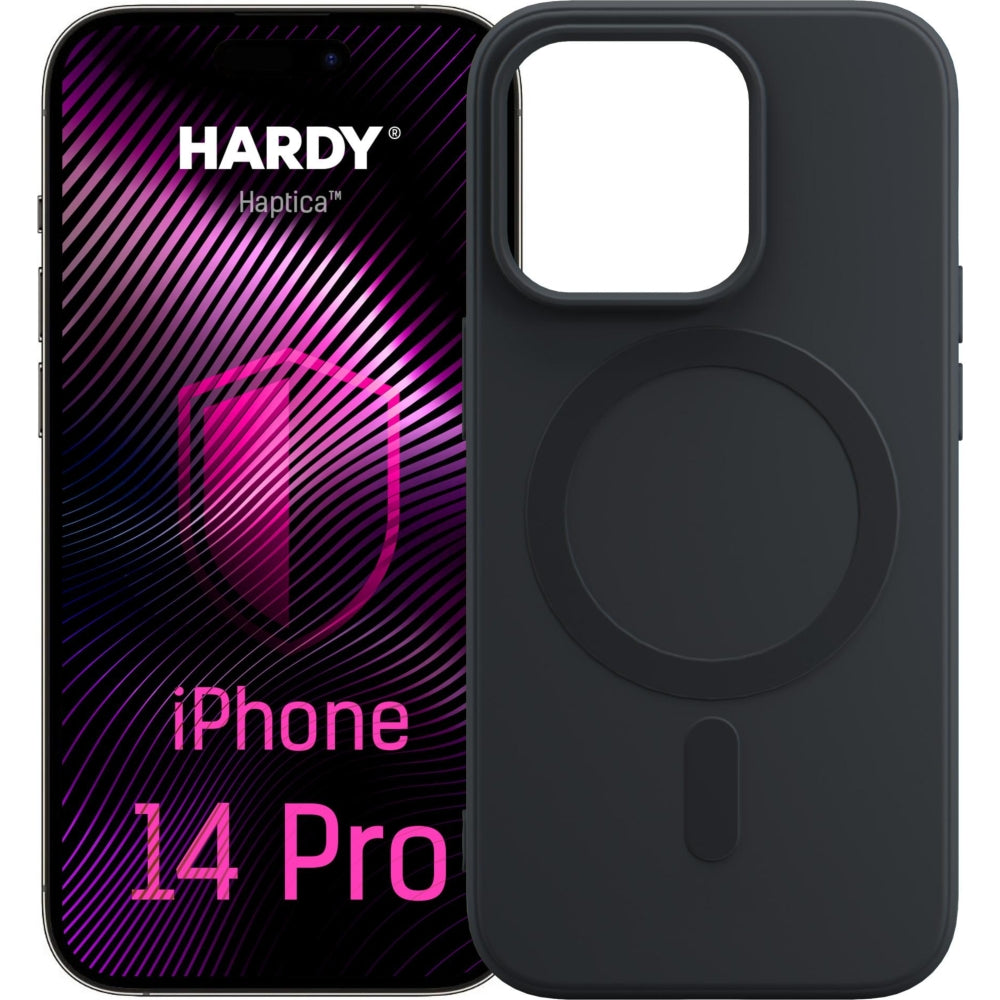 Handyhülle für iPhone 14 Pro, 3mk Hardy Haptica MagCase mit MagSafe, Schwarz