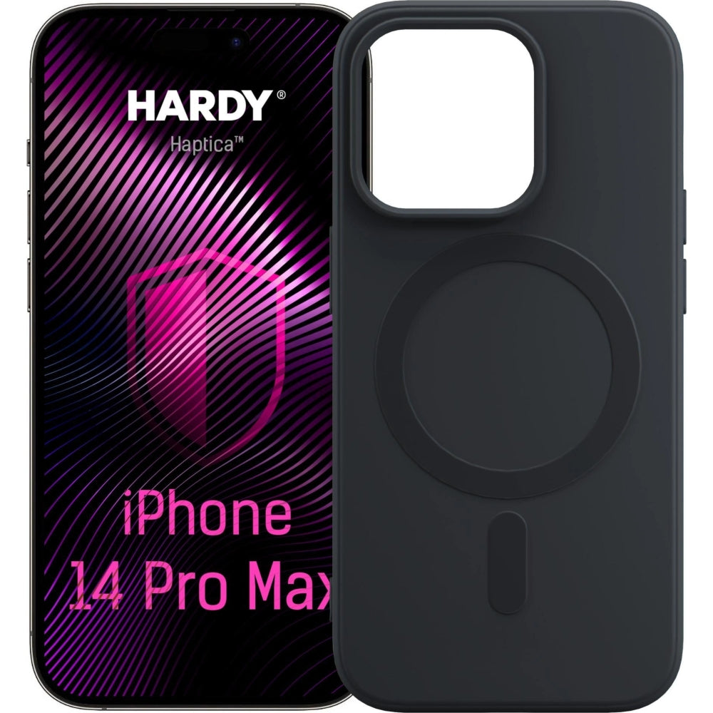 Handyhülle für iPhone 14 Pro Max, 3mk Hardy Haptica MagCase mit MagSafe, Schwarz