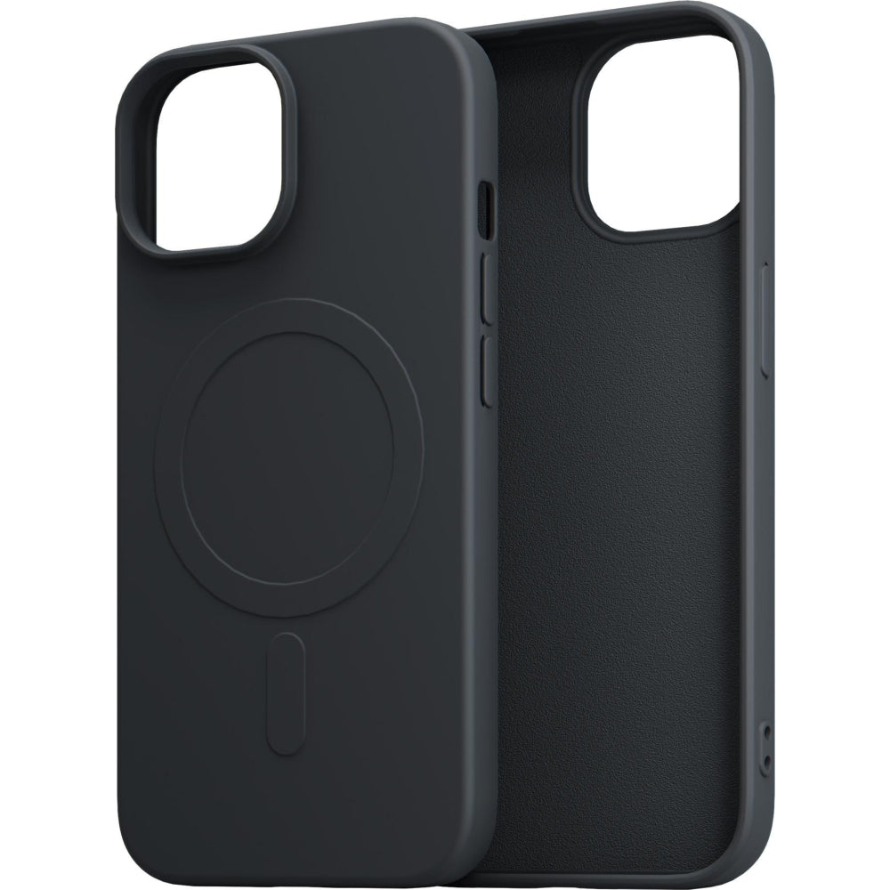 Handyhülle für iPhone 15, 3mk Hardy Haptica MagCase mit MagSafe, Schwarz