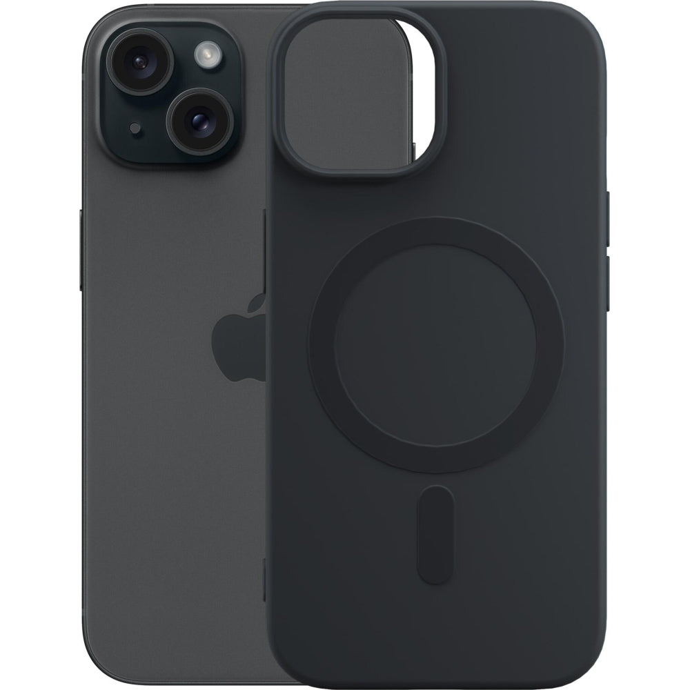 Handyhülle für iPhone 15, 3mk Hardy Haptica MagCase mit MagSafe, Schwarz