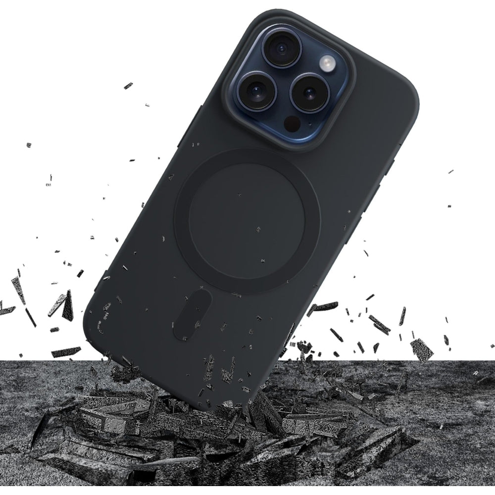 Handyhülle für iPhone 15 Pro, 3mk Hardy Haptica MagCase mit MagSafe, Schwarz
