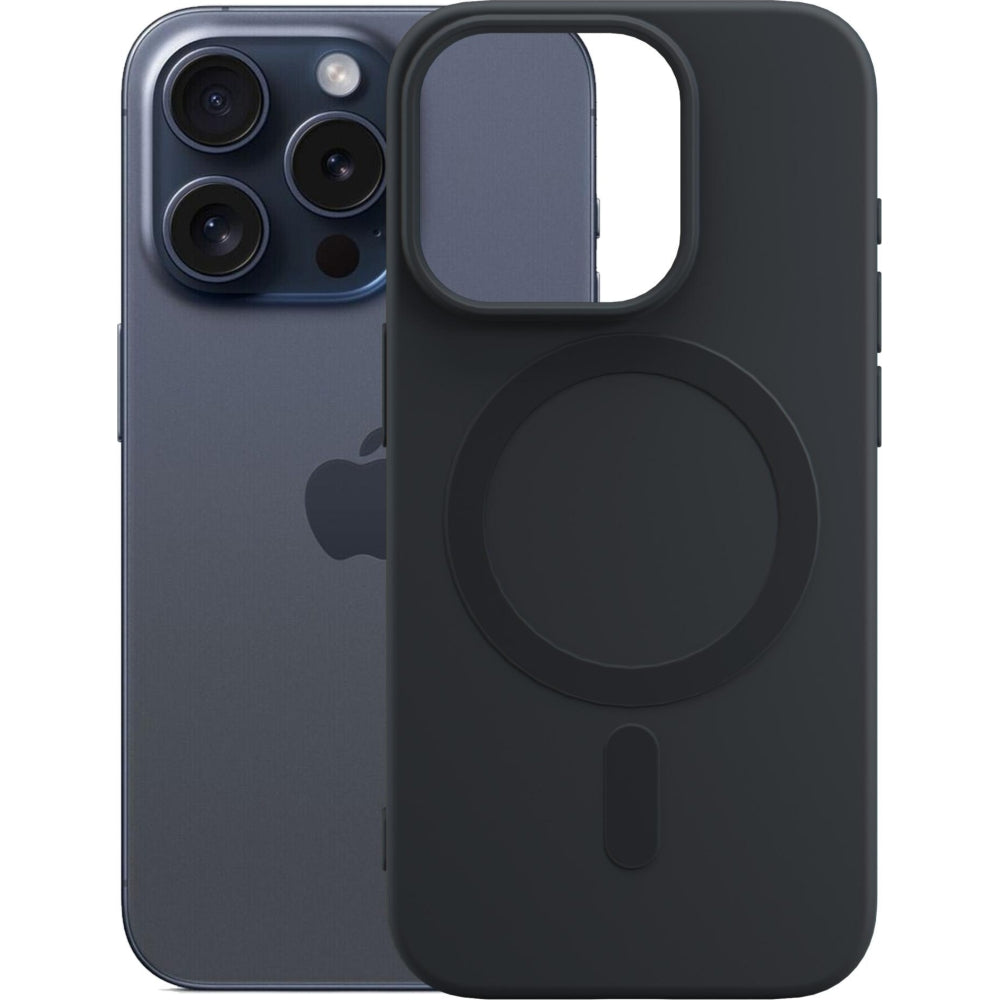 Handyhülle für iPhone 15 Pro, 3mk Hardy Haptica MagCase mit MagSafe, Schwarz