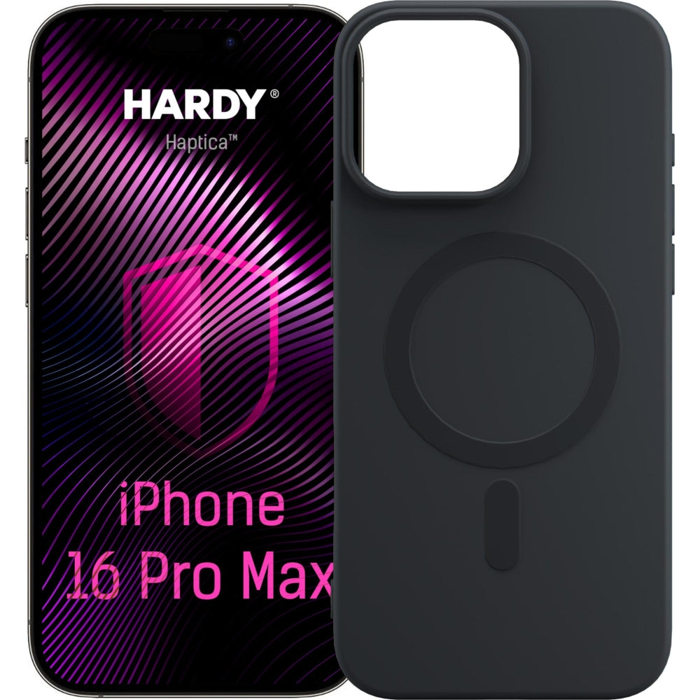 Handyhülle für iPhone 16 Pro Max, 3mk Hardy Haptica MagCase mit MagSafe, Schwarz