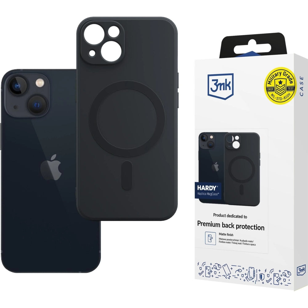 Handyhülle für iPhone 13, 3mk Hardy Haptica MagCase mit MagSafe, Schwarz