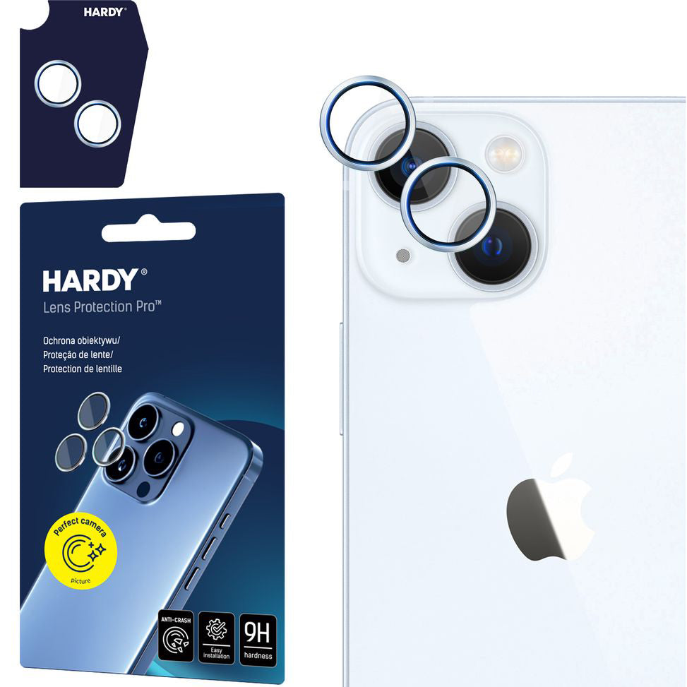 Objektivschutz für iPhone 15 / 15 Plus, 3mk Hardy Lens Protection Pro, Blau