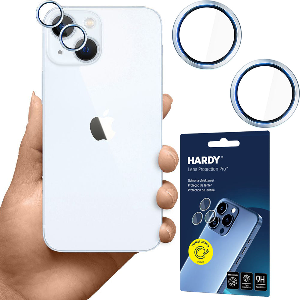 Objektivschutz für iPhone 15 / 15 Plus, 3mk Hardy Lens Protection Pro, Blau
