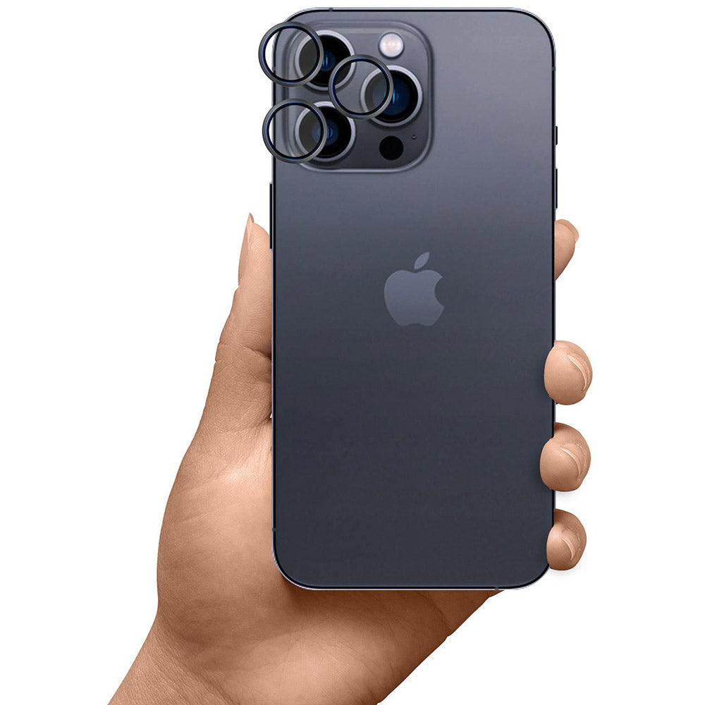 Objektivschutz für iPhone 16 Pro / 16 Pro Max, 3mk Hardy Lens Protection Pro, Schwarz