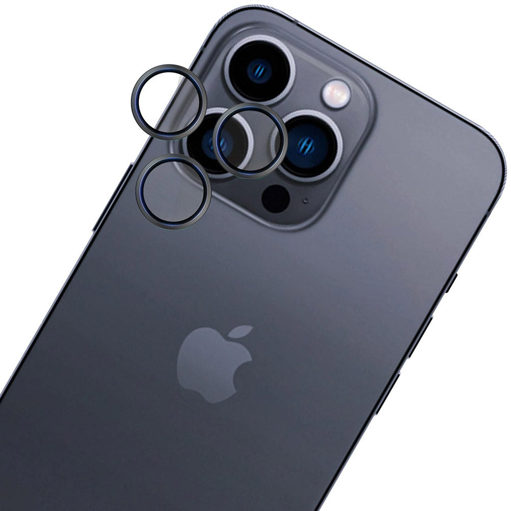 Objektivschutz für iPhone 16 Pro / 16 Pro Max, 3mk Hardy Lens Protection Pro, Schwarz