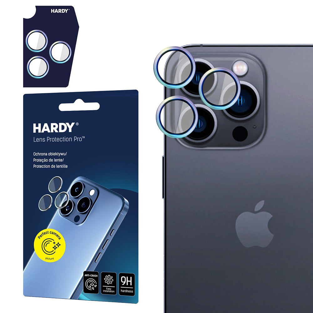 Objektivschutz für iPhone 16 Pro / 16 Pro Max, 3mk Hardy Lens Protection Pro, Bunt