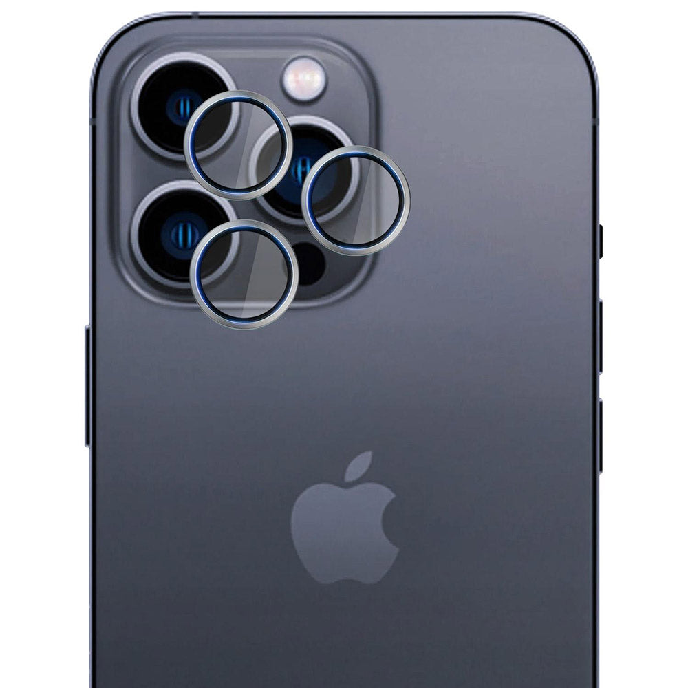 Objektivschutz für iPhone 16 Pro / 16 Pro Max, 3mk Hardy Lens Protection Pro, Titan/Silbern
