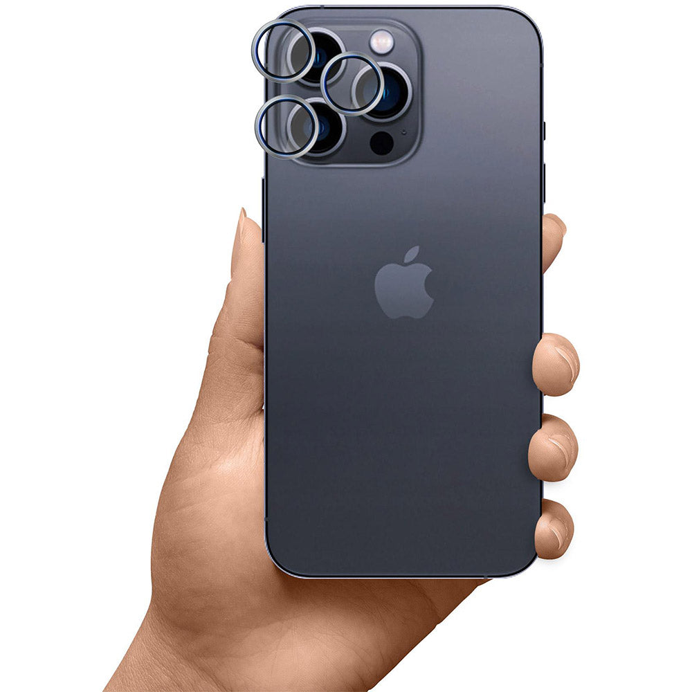 Objektivschutz für iPhone 16 Pro / 16 Pro Max, 3mk Hardy Lens Protection Pro, Titan/Silbern