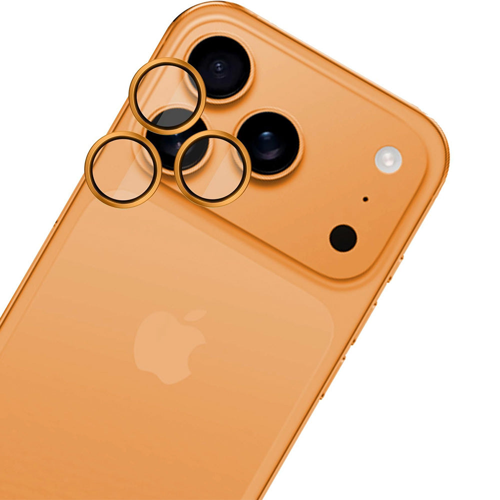 Objektivschutz für iPhone 17 Pro Max / 17 Pro, 3mk HARDY Lens Protection Pro, 1 Set, Orange