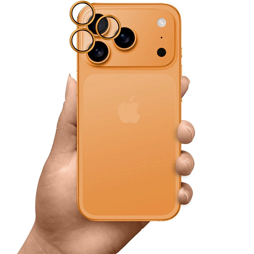 Objektivschutz für iPhone 17 Pro Max / 17 Pro, 3mk HARDY Lens Protection Pro, 1 Set, Orange
