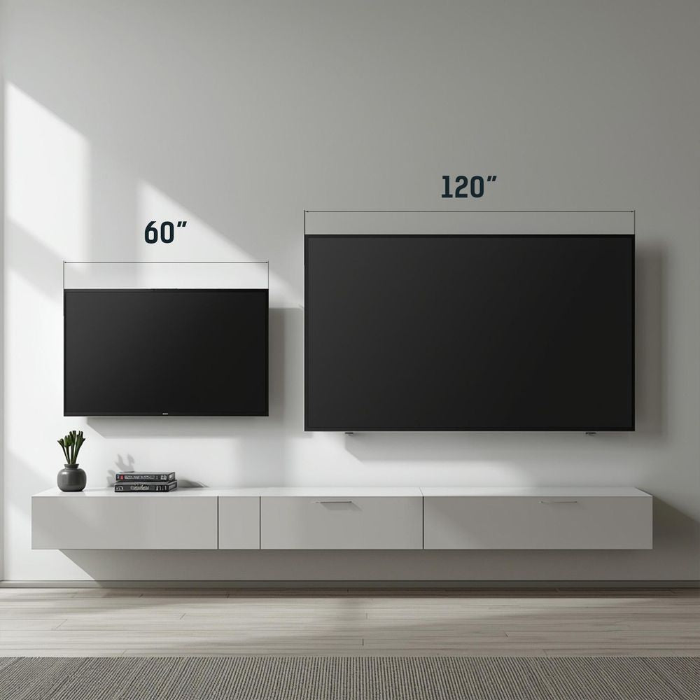 Wandhalterung für TV und Monitor 60–120" mit VESA, 3mk Hardy MaxX 120, Schwarz