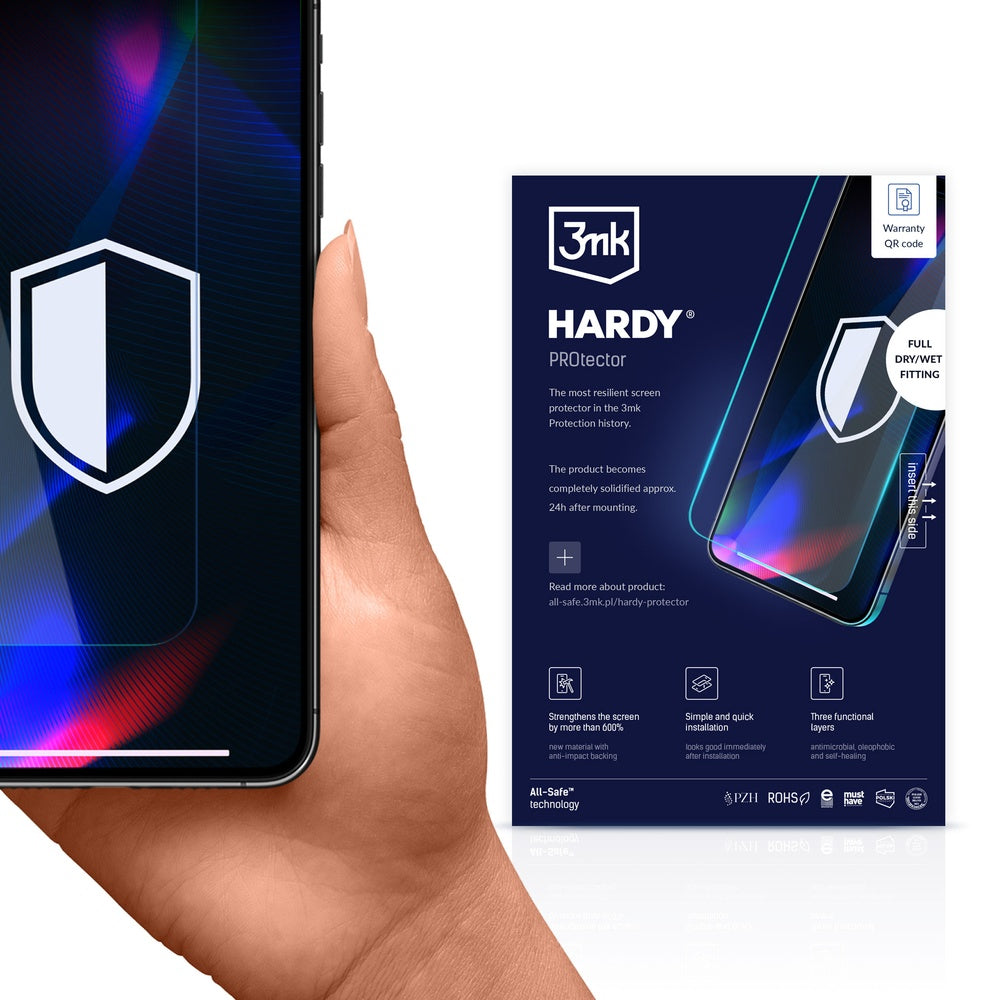 Universelle Rücken/Bildschirmfolie 3mk Hardy PROtector All-Safe, für jedes Smartphone-Modell