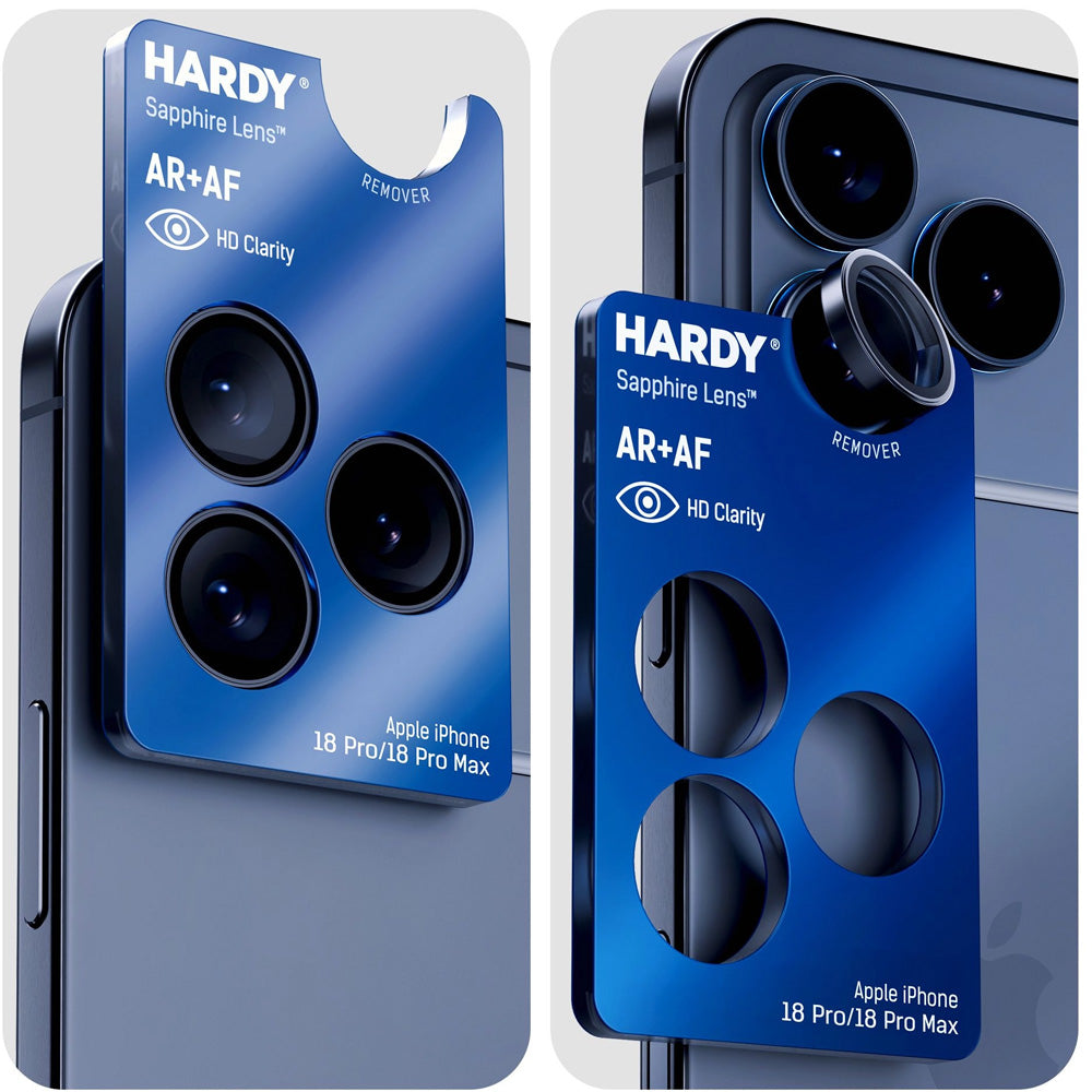 Saphirglas für die Kamera mit Applikator für iPhone 18 Pro Max / 18 Pro, 3mk Hardy Sapphire Lens, Schwarz (3/6)