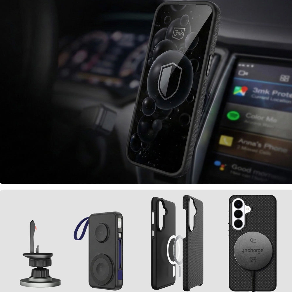 Handyhülle für Galaxy S26 FE, 3mk Hardy Shockproof MagCase mit MagSafe, Schwarz (7/12)