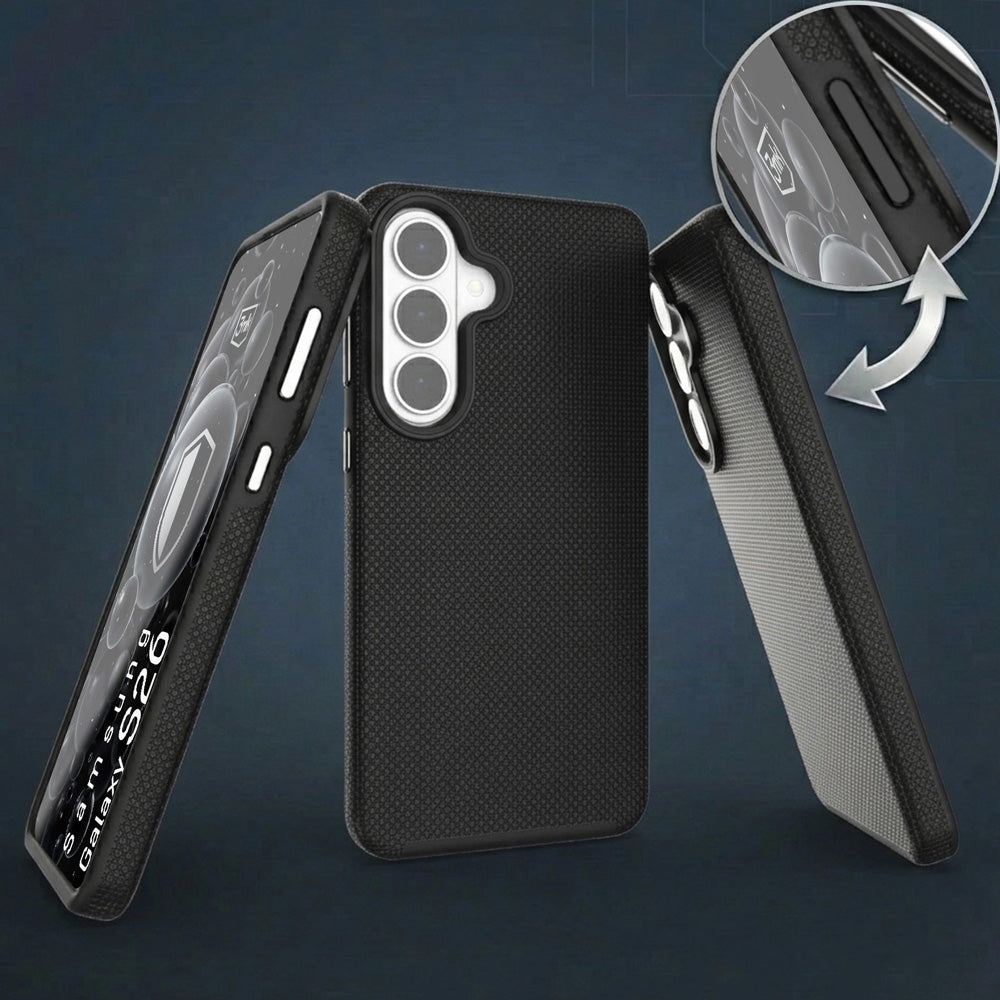 Handyhülle für Galaxy S26 FE, 3mk Hardy Shockproof MagCase mit MagSafe, Schwarz (8/12)