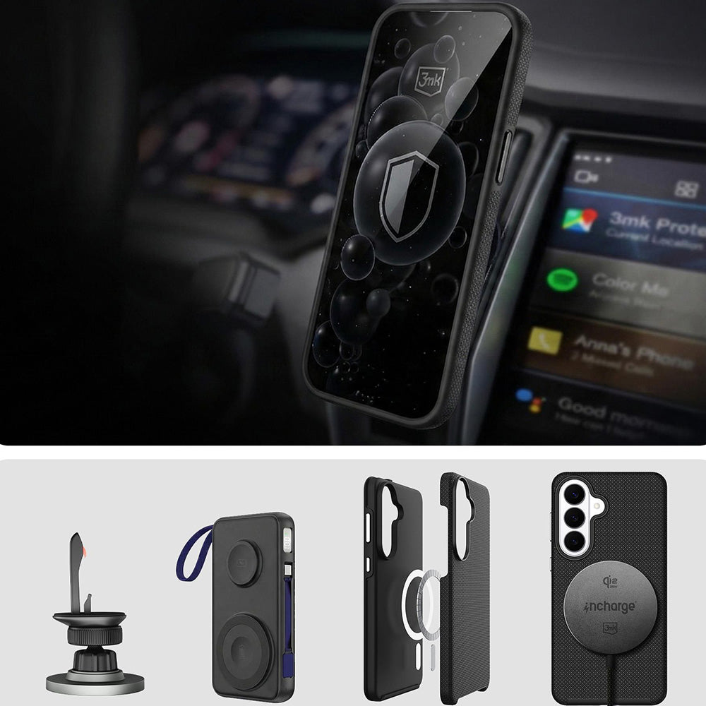 Handyhülle für Galaxy S26 Plus, 3mk Hardy Shockproof MagCase mit MagSafe, Schwarz