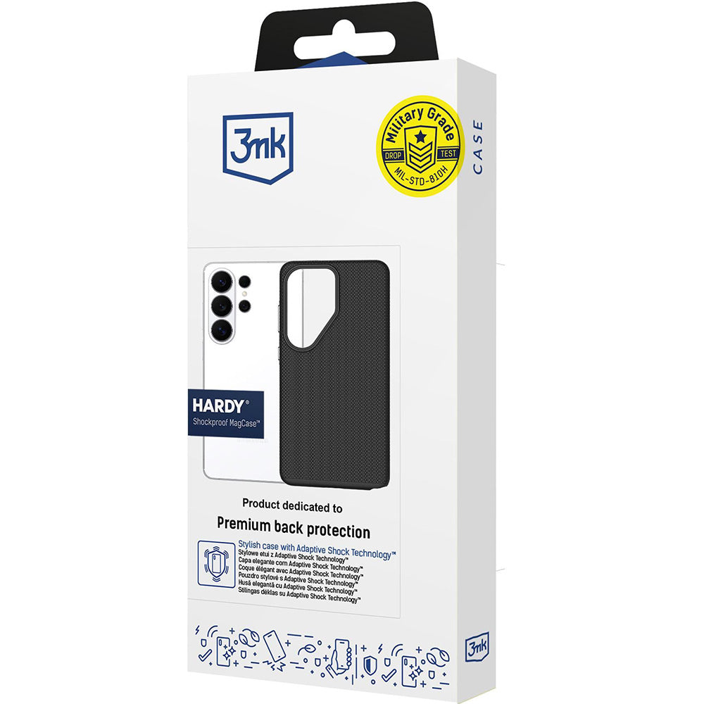 Handyhülle für Galaxy S26 Ultra, 3mk Hardy Shockproof MagCase mit MagSafe, Schwarz