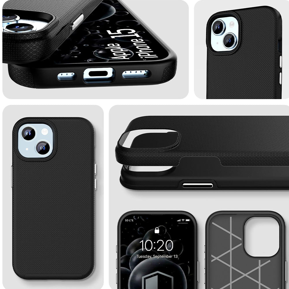 Handyhülle für iPhone 15, 3mk Hardy Shockproof MagCase mit MagSafe, Schwarz