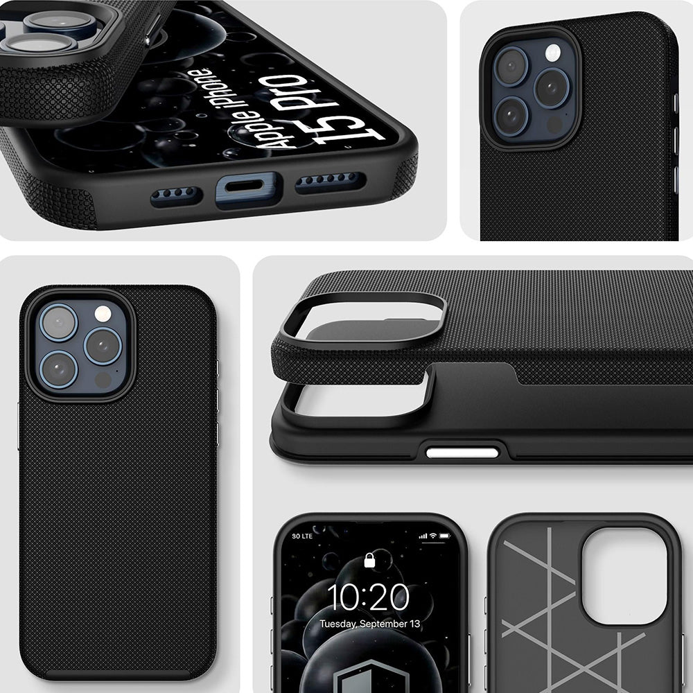 Handyhülle für iPhone 15 Pro, 3mk Hardy Shockproof MagCase mit MagSafe, Schwarz