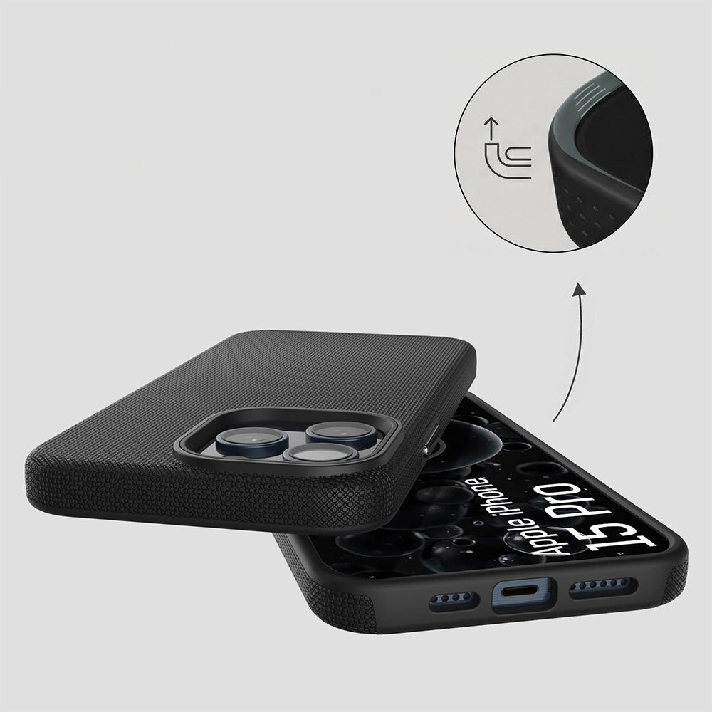 Handyhülle für iPhone 15 Pro, 3mk Hardy Shockproof MagCase mit MagSafe, Schwarz
