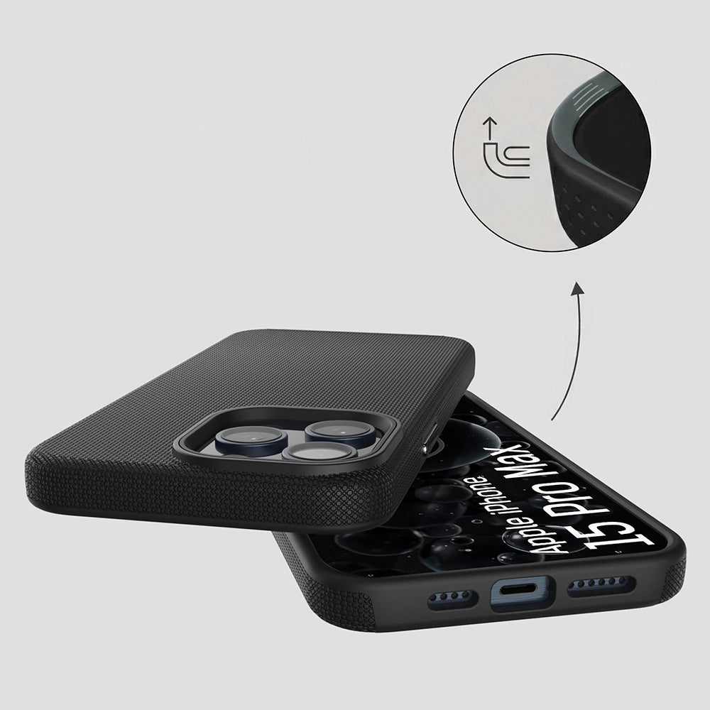 Handyhülle für iPhone 15 Pro Max, 3mk Hardy Shockproof MagCase mit MagSafe, Schwarz