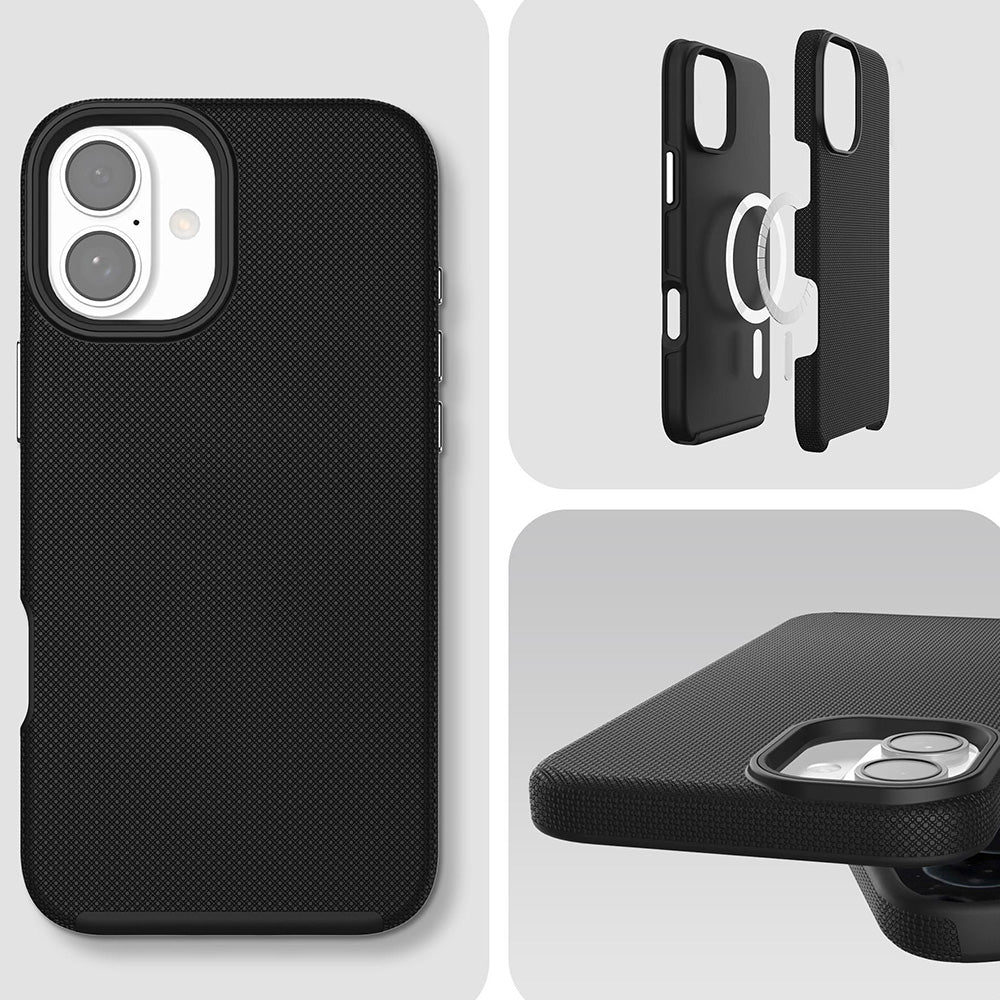 Handyhülle für iPhone 16, 3mk Hardy Shockproof MagCase mit MagSafe, Schwarz