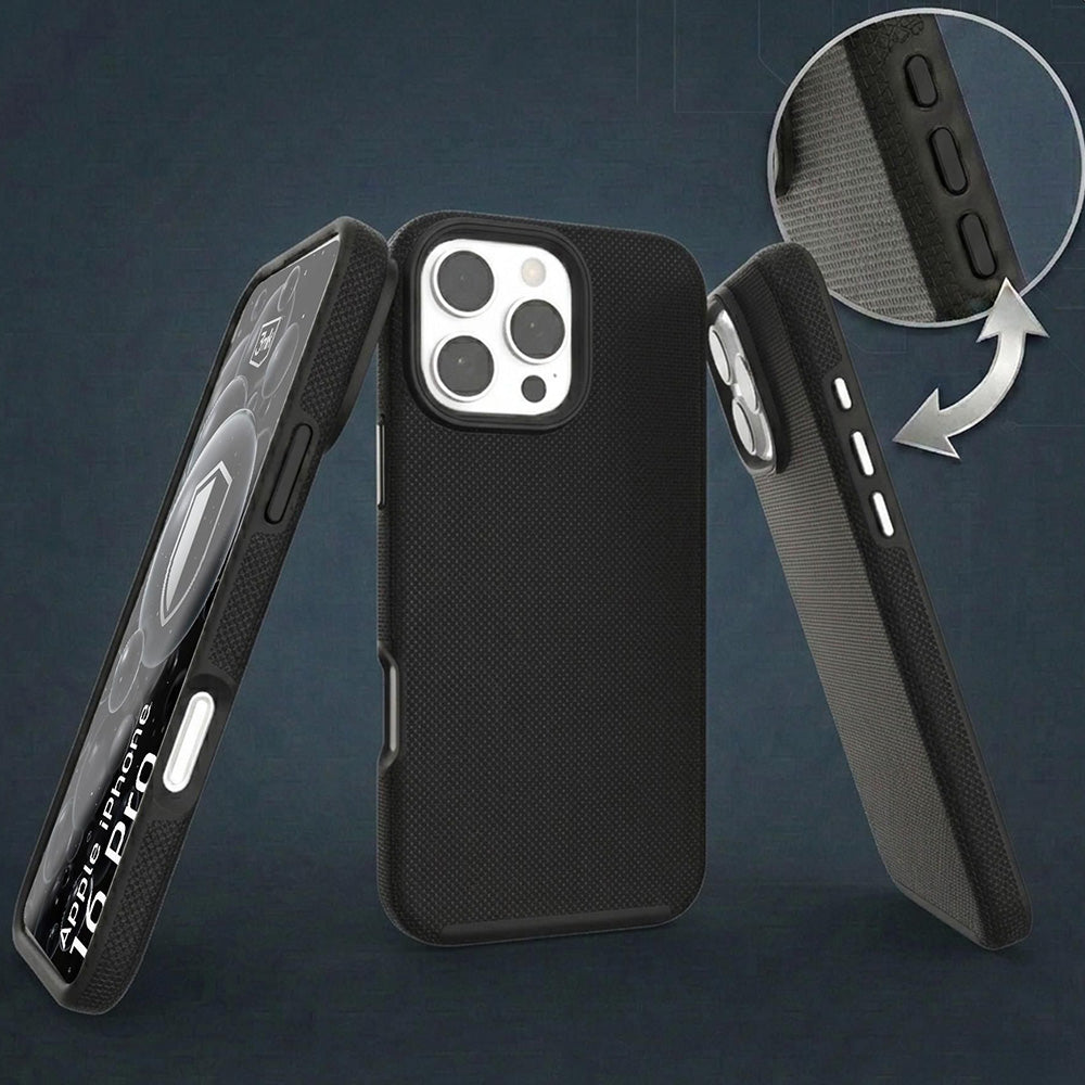 Handyhülle für iPhone 16 Pro, 3mk Hardy Shockproof MagCase mit MagSafe, Schwarz
