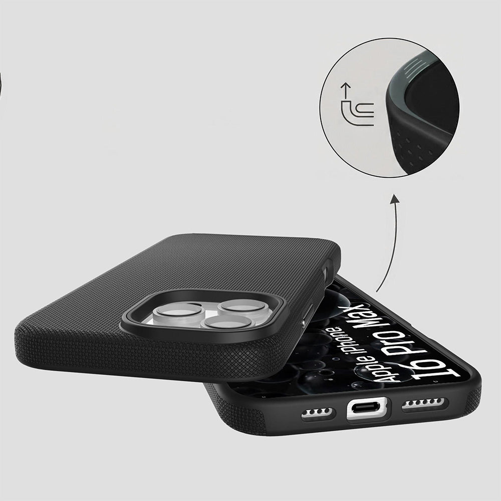 Handyhülle für iPhone 16 Pro Max, 3mk Hardy Shockproof MagCase mit MagSafe, Schwarz