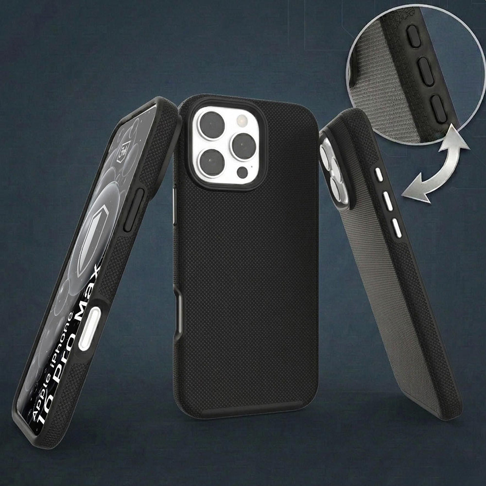 Handyhülle für iPhone 16 Pro Max, 3mk Hardy Shockproof MagCase mit MagSafe, Schwarz