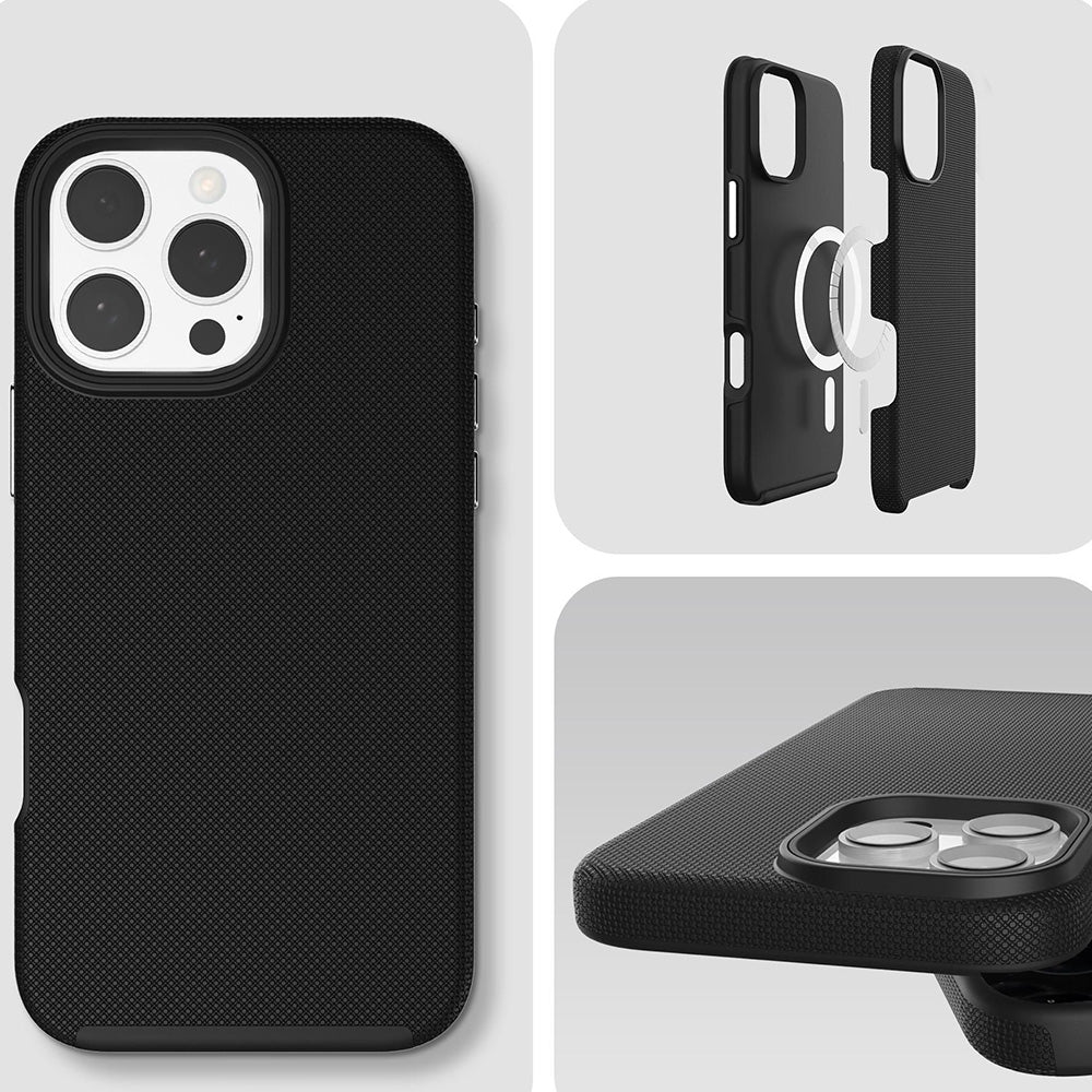 Handyhülle für iPhone 16 Pro Max, 3mk Hardy Shockproof MagCase mit MagSafe, Schwarz