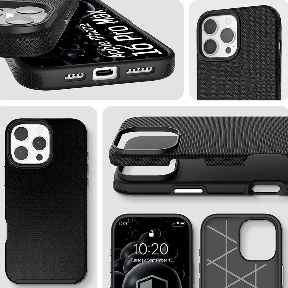 Handyhülle für iPhone 16 Pro Max, 3mk Hardy Shockproof MagCase mit MagSafe, Schwarz